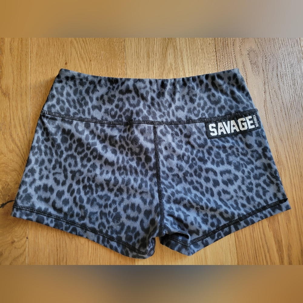 Savage Barbell Dark Leopard Shorts SMALL